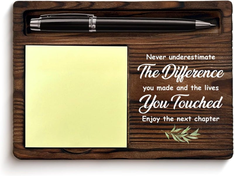 YGBF Coworker Gifts for Women Men Retirement New Job Going Away Leaving Gifts for Coworker Boss Leader Friends, Never Underestimate The Difference You Made Sticky Note Holder - Image 1